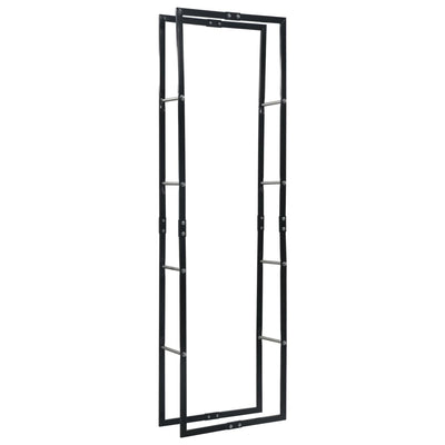 Firewood Rack Black 60x25x200 cm Steel