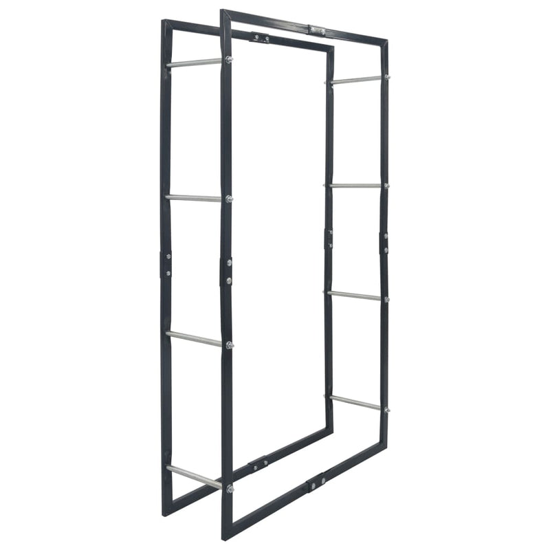 Firewood Rack Black 80x25x150 cm Steel