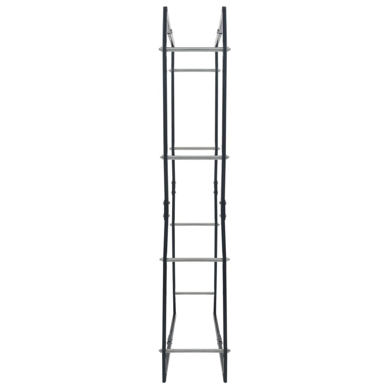 Firewood Rack Black 80x25x150 cm Steel