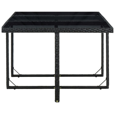 11 Piece Outdoor Dining Set with Cushions Poly Rattan Black