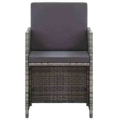 17 Piece Outdoor Dining Set with Cushions Poly Rattan Grey