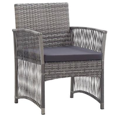 Garden Armchairs with Cushions 2 pcs Anthracite Poly Rattan