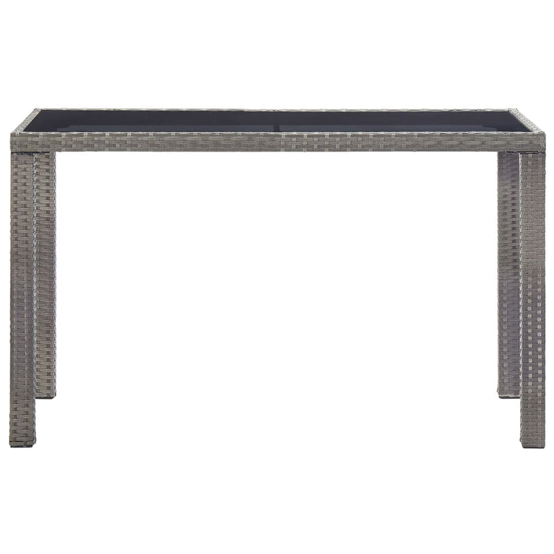 Garden Table Anthracite 123x60x74 cm Poly Rattan