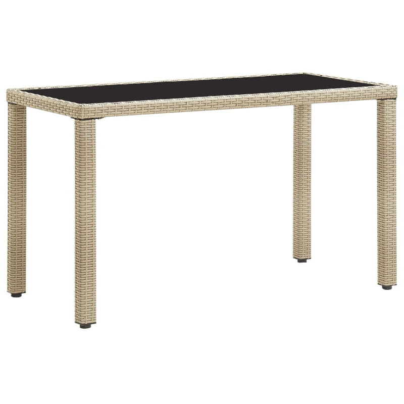 Garden Table Beige 123x60x74 cm Poly Rattan