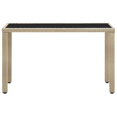 Garden Table Beige 123x60x74 cm Poly Rattan