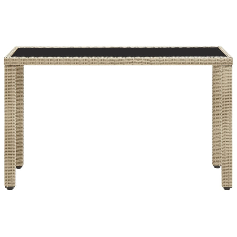 Garden Table Beige 123x60x74 cm Poly Rattan