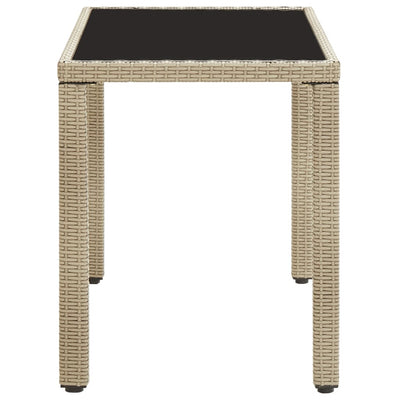 Garden Table Beige 123x60x74 cm Poly Rattan