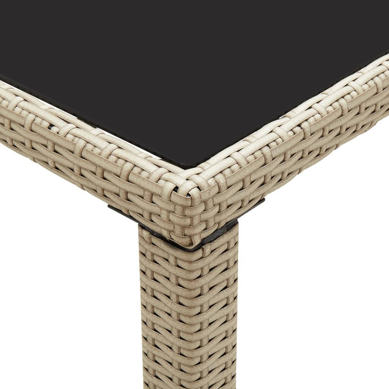 Garden Table Beige 123x60x74 cm Poly Rattan