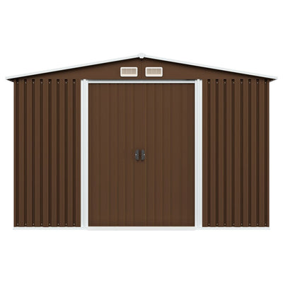 Garden Storage Shed Brown 257x205x178 cm Steel