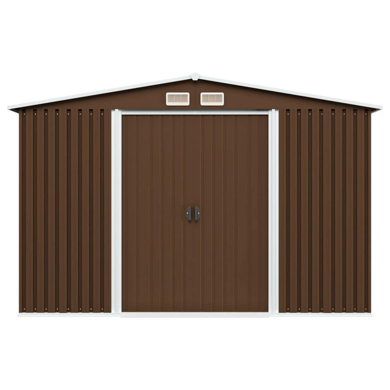 Garden Storage Shed Brown 257x205x178 cm Steel