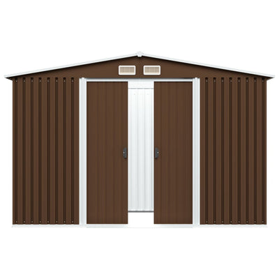 Garden Storage Shed Brown 257x205x178 cm Steel