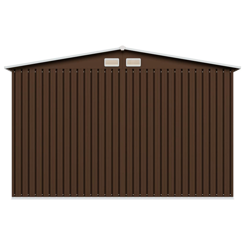 Garden Storage Shed Brown 257x205x178 cm Steel