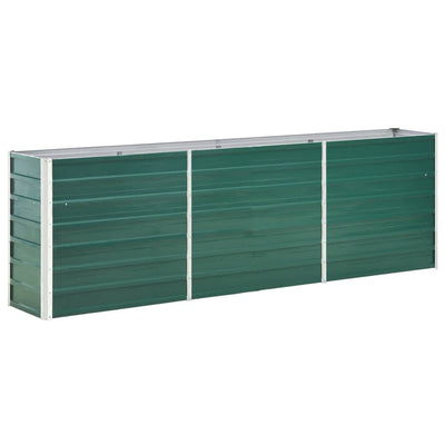 Garden Raised Bed Galvanised Steel 240x40x77 cm Green