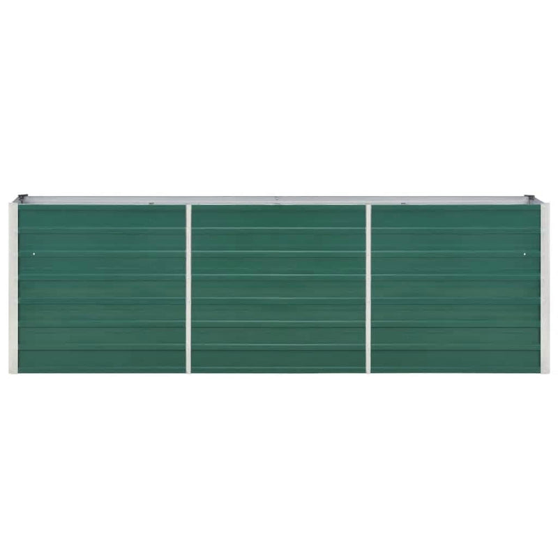 Garden Raised Bed Galvanised Steel 240x40x77 cm Green