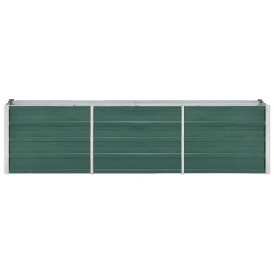 Garden Raised Bed Galvanised Steel 240x40x45 cm Green