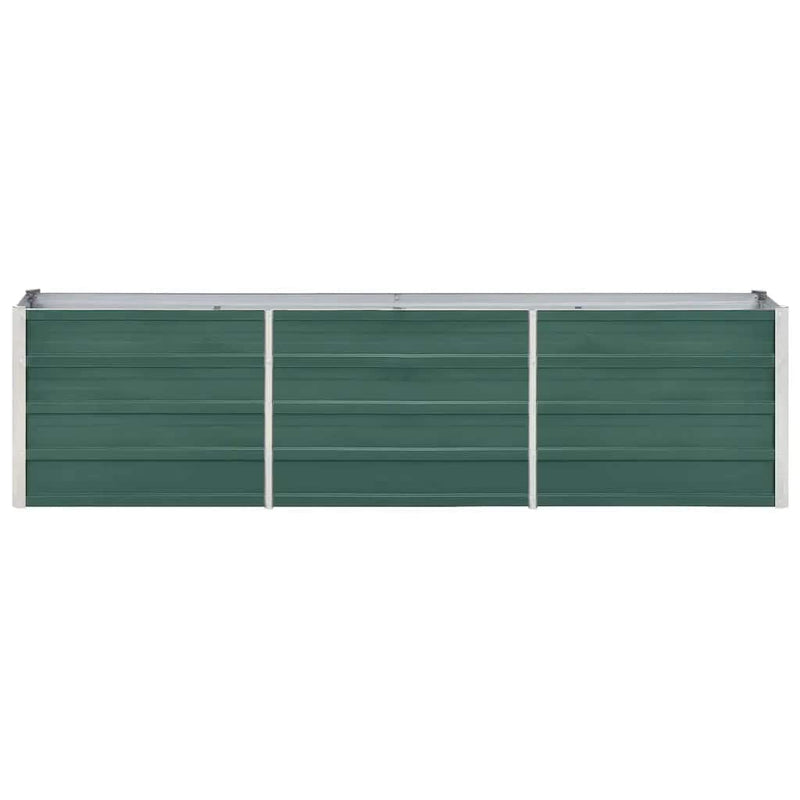 Garden Raised Bed Galvanised Steel 240x40x45 cm Green