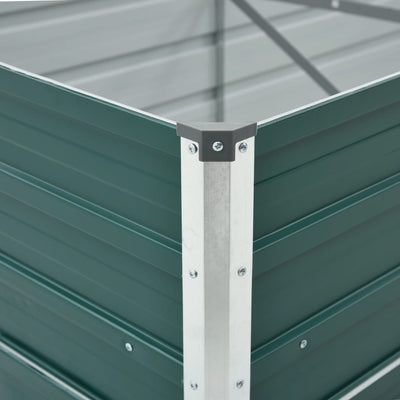 Garden Raised Bed Galvanised Steel 480x80x45 cm Green