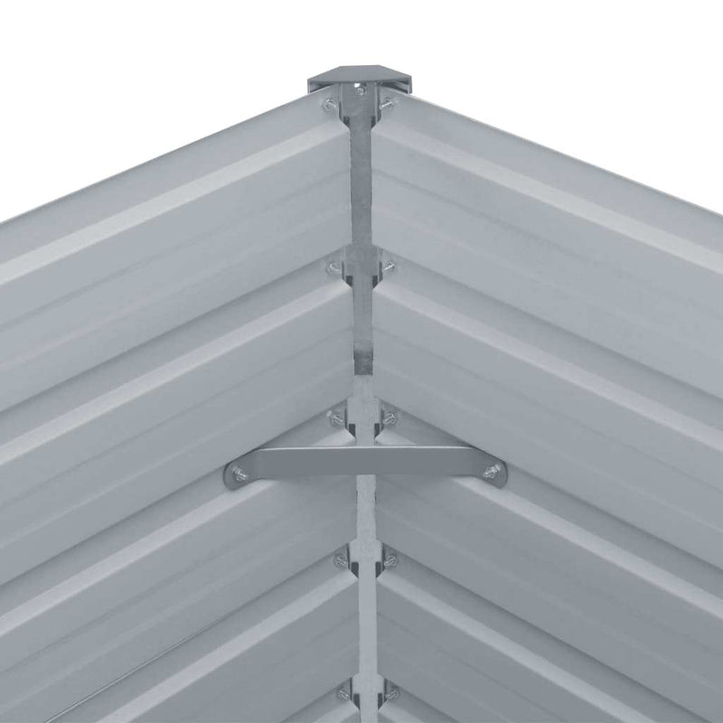 Garden Raised Bed Galvanised Steel 600x80x77 cm Grey