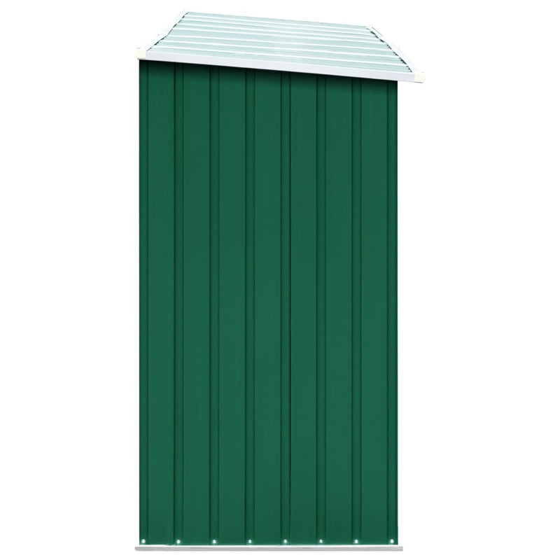 Garden Log Storage Shed Galvanised Steel 330x84x152 cm Green