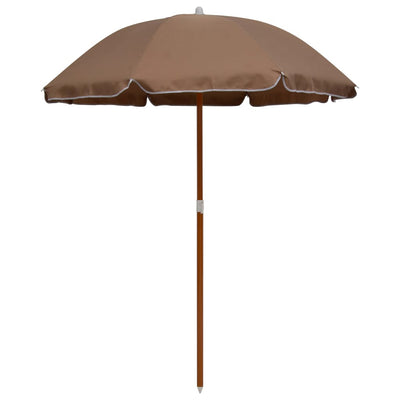 Garden Parasol with Steel Pole 180 cm Taupe