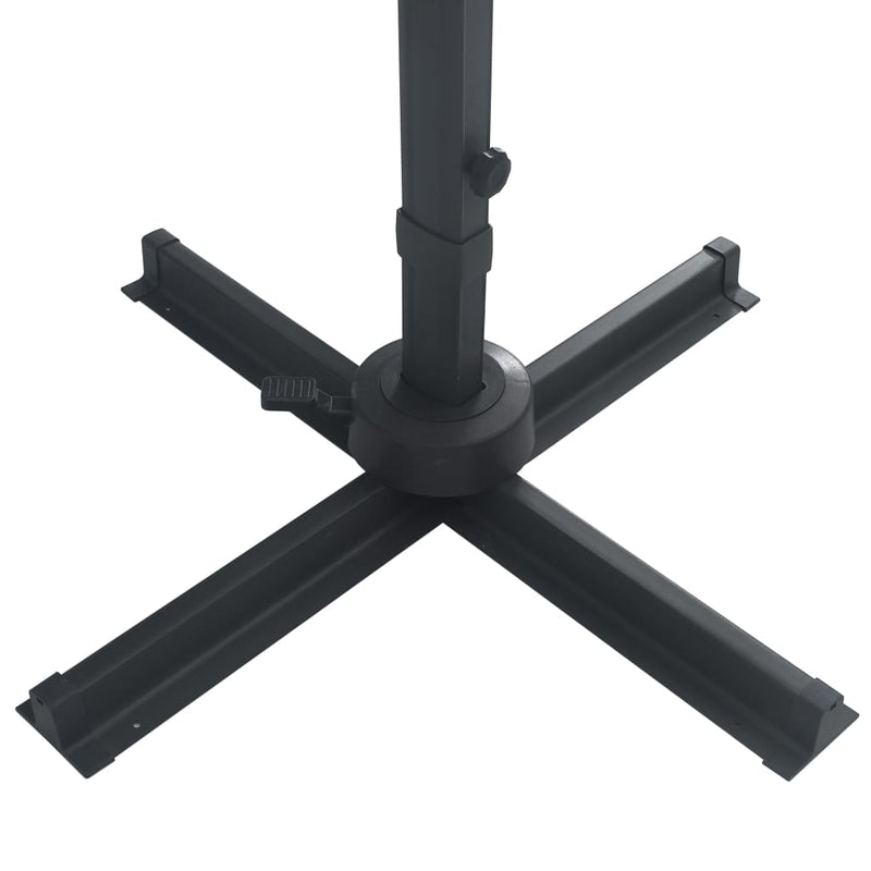 Cantilever Garden Parasol with LED Lights and Aluminium Pole 400x300 cm Sand