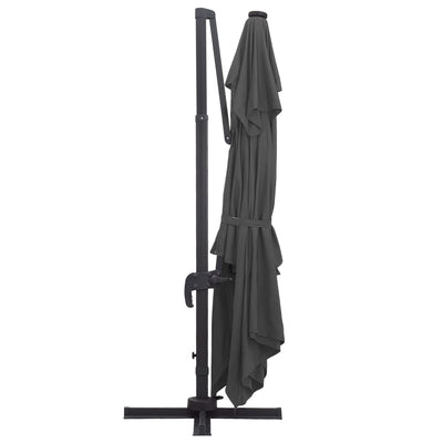 Cantilever Garden Parasol with LED Lights and Aluminium Pole 400x300 cm Anthracite