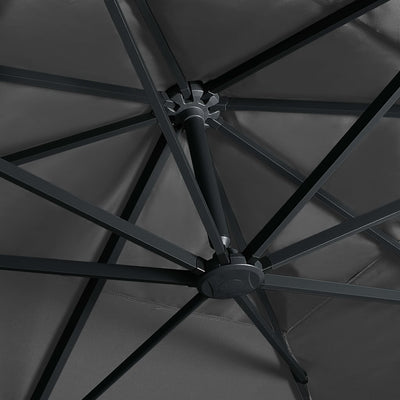Cantilever Garden Parasol with LED Lights and Aluminium Pole 400x300 cm Anthracite