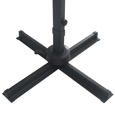 Cantilever Garden Parasol with LED Lights and Aluminium Pole 400x300 cm Anthracite