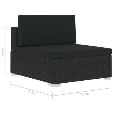 4 Piece Garden Sofa Set with Cushions Poly Rattan Black