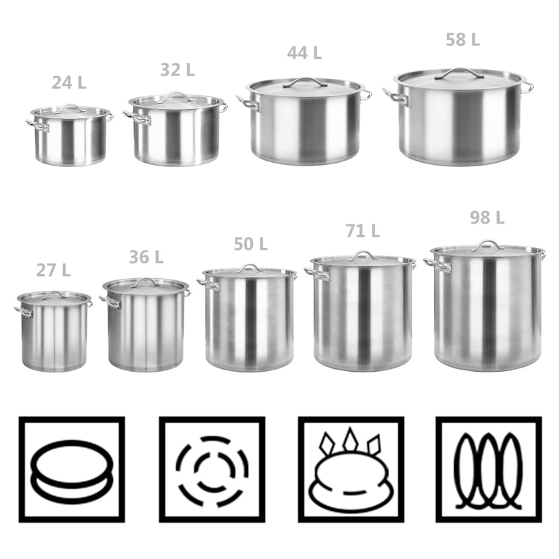 Stock Pot 71 L 45x45 cm Stainless Steel