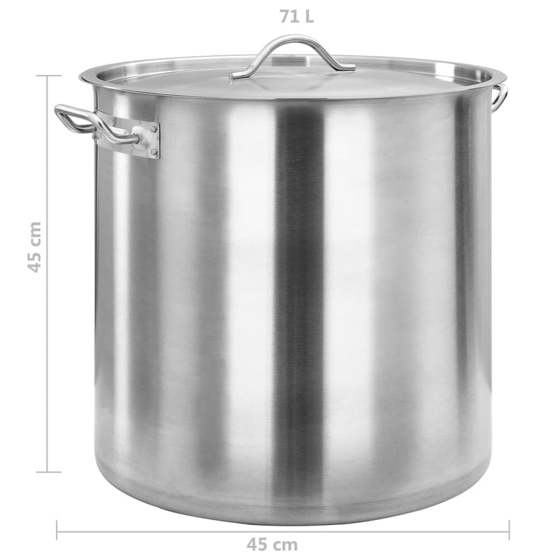 Stock Pot 71 L 45x45 cm Stainless Steel