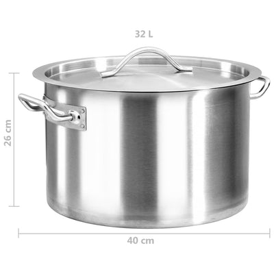 Stock Pot 32 L 40x26 cm Stainless Steel