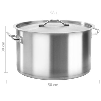 Stock Pot 58 L 50x30 cm Stainless Steel