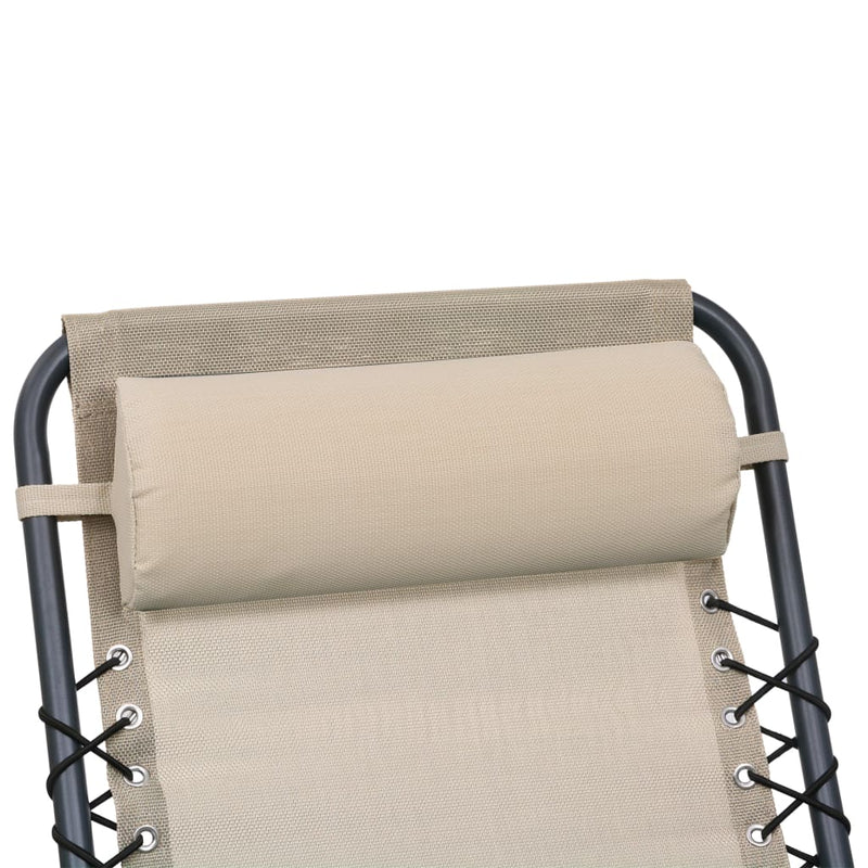 Deck Chair Headrest Cream 40x7.5x15 cm Textilene