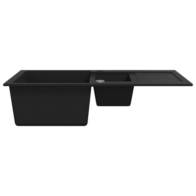 Granite Kitchen Sink Double Basin Black