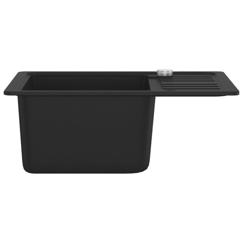 Granite Kitchen Sink Single Basin Black