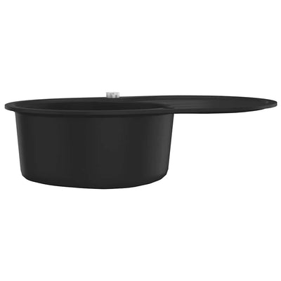 Granite Kitchen Sink Single Basin Oval Black