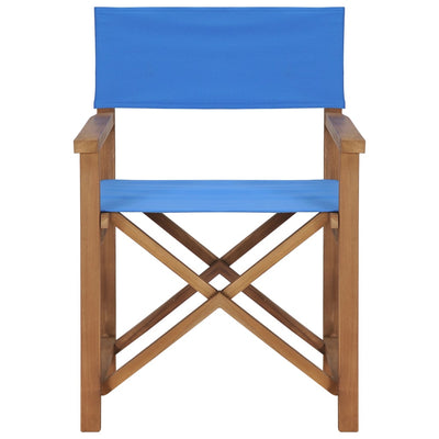 Director's Chair Solid Teak Wood Blue