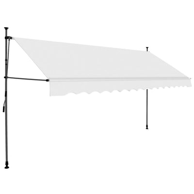 Manual Retractable Awning with LED 350 cm Cream