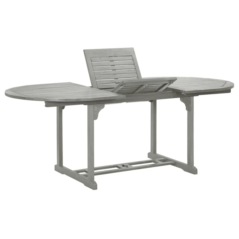 Garden Table Grey 200x100x75 cm Solid Acacia Wood