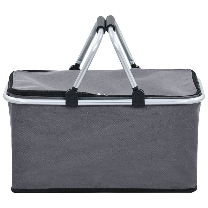 Foldable Cool Bag Grey 46x27x23 cm Aluminium