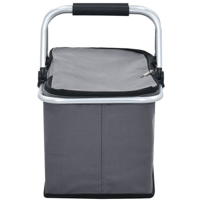 Foldable Cool Bag Grey 46x27x23 cm Aluminium