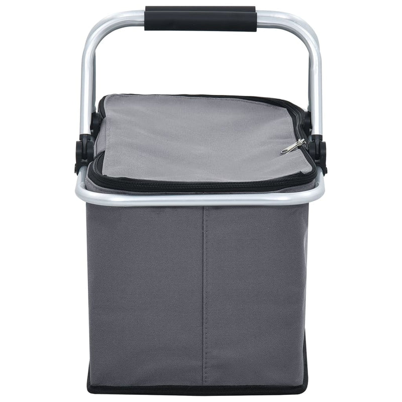 Foldable Cool Bag Grey 46x27x23 cm Aluminium