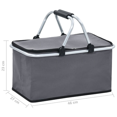 Foldable Cool Bag Grey 46x27x23 cm Aluminium