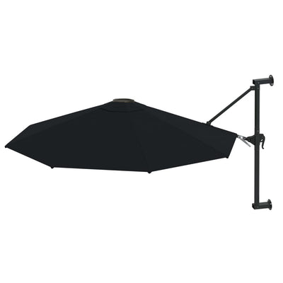 Wall-Mounted Garden Parasol with Metal Pole 300 cm Black