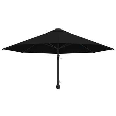 Wall-Mounted Garden Parasol with Metal Pole 300 cm Black