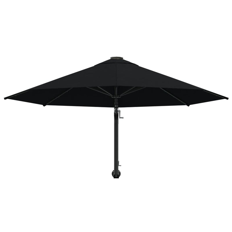 Wall-Mounted Garden Parasol with Metal Pole 300 cm Black