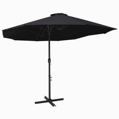 Garden Parasol with Aluminium Pole 460x270 cm Black