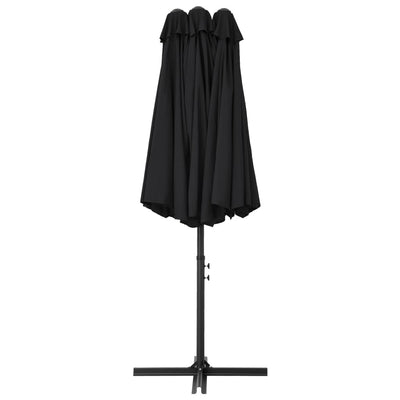 Garden Parasol with Aluminium Pole 460x270 cm Black