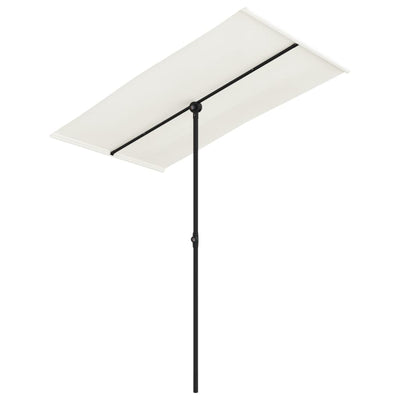 Garden Parasol with Aluminium Pole 180x110 cm Sand White